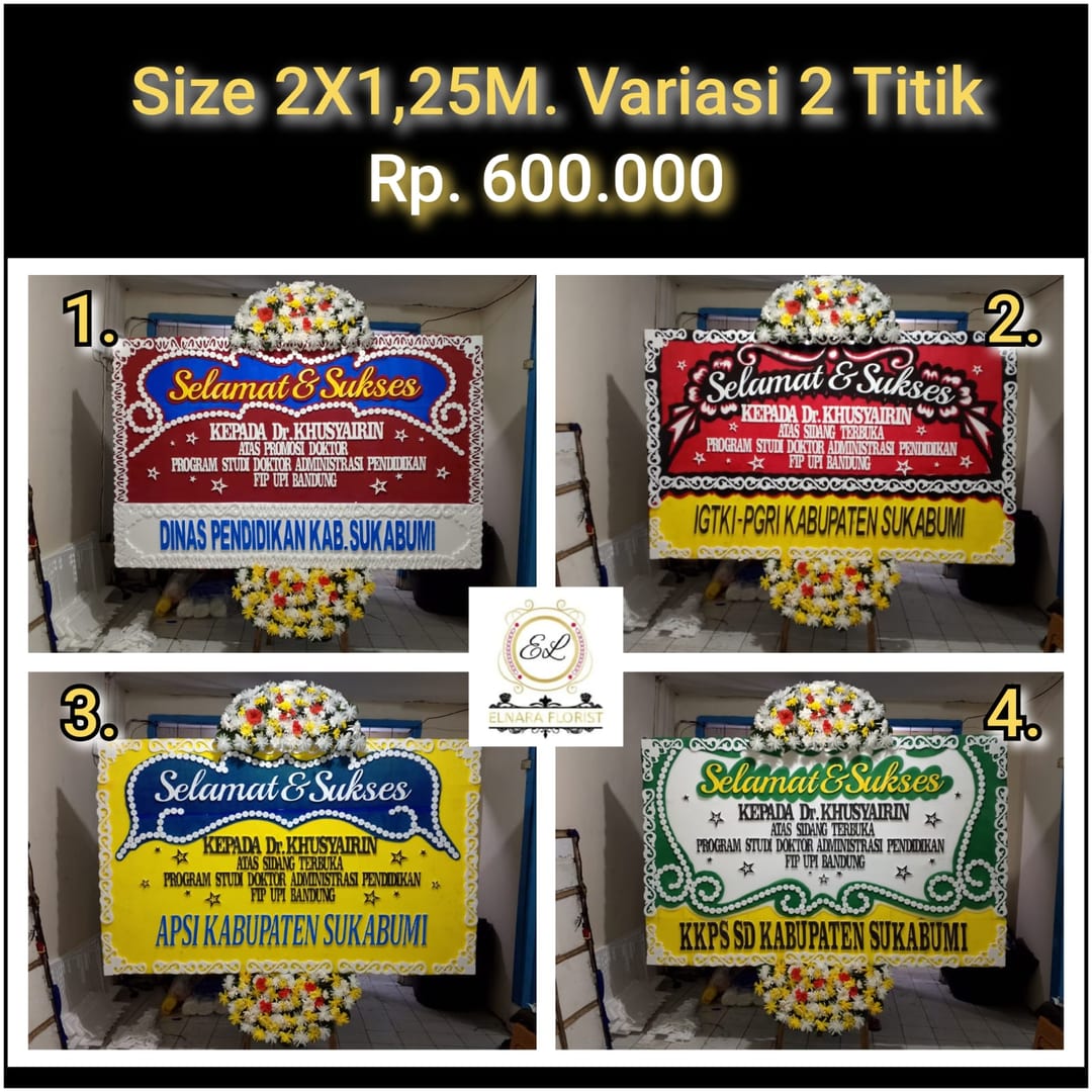 Bunga Papan Selamat & Sukses (Size 2X1,25M)